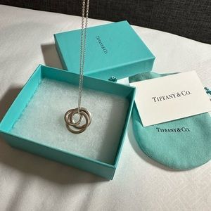 Tiffany & Co 1837 Interlocking Circles Pendant Necklace Silvery